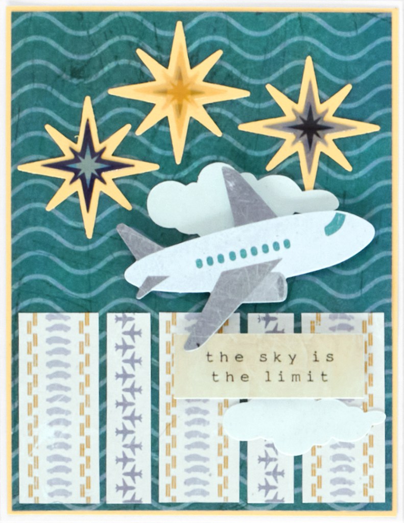 Travel scrapbooking card featuring Compass Punch.