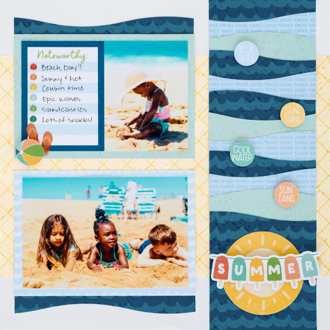 Summer scrapbook layout.