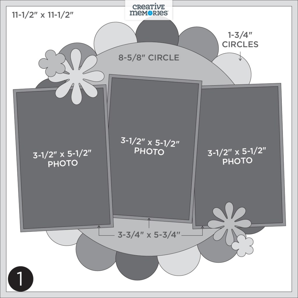Gray tonal scrapbooking sketch.