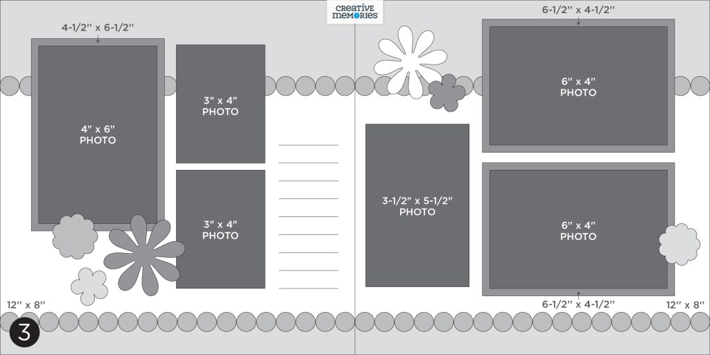 Gray tonal scrapbooking sketch.