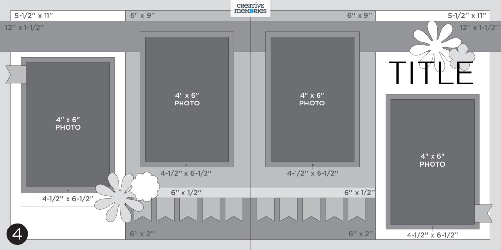 Gray tonal scrapbooking sketch.