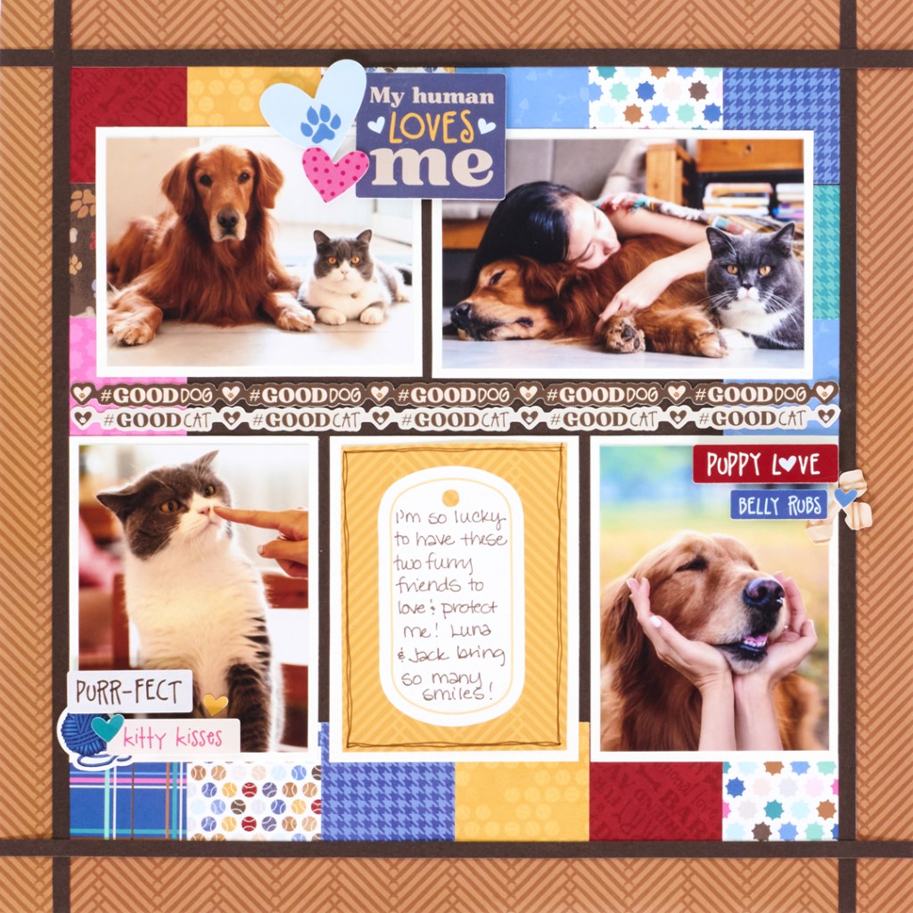 Pet themed scrapbook layout.