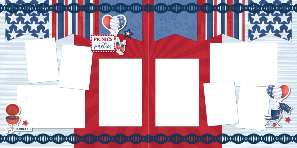 Fourth of July scrapbook layout.