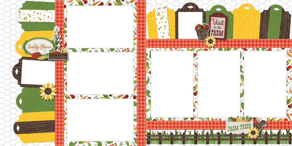 Farmer's market themed scrapbook layout.