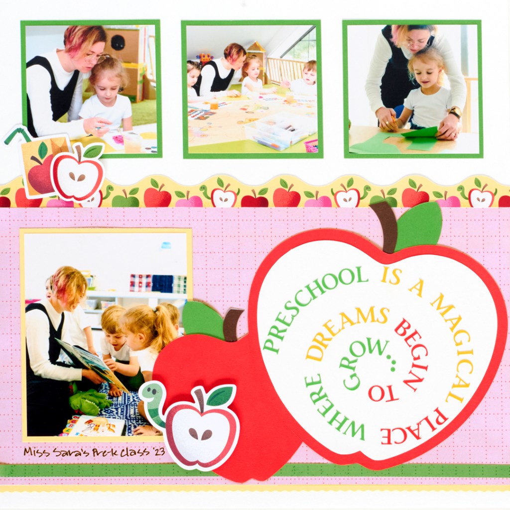 School-themed layout.