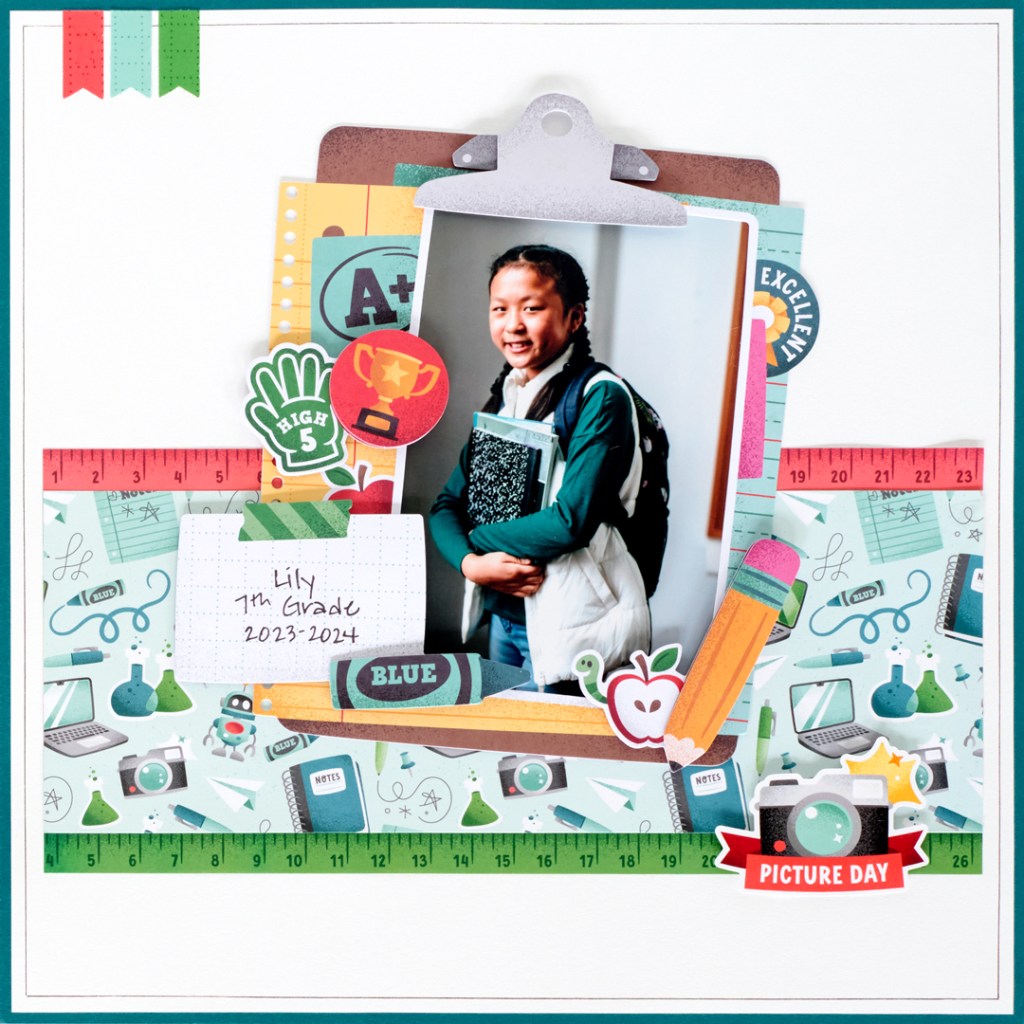 School themed scrapbook layout.