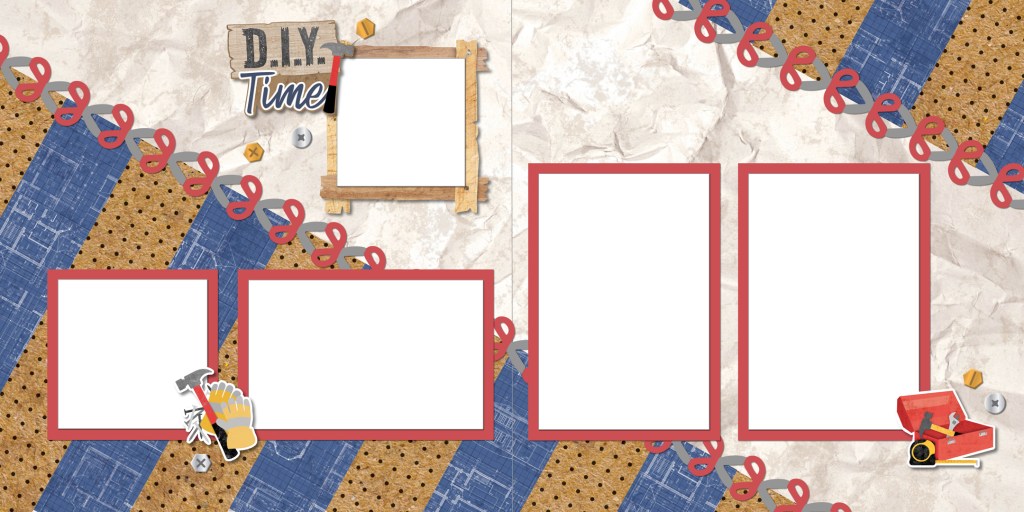 DIY-themed scrapbook layout.