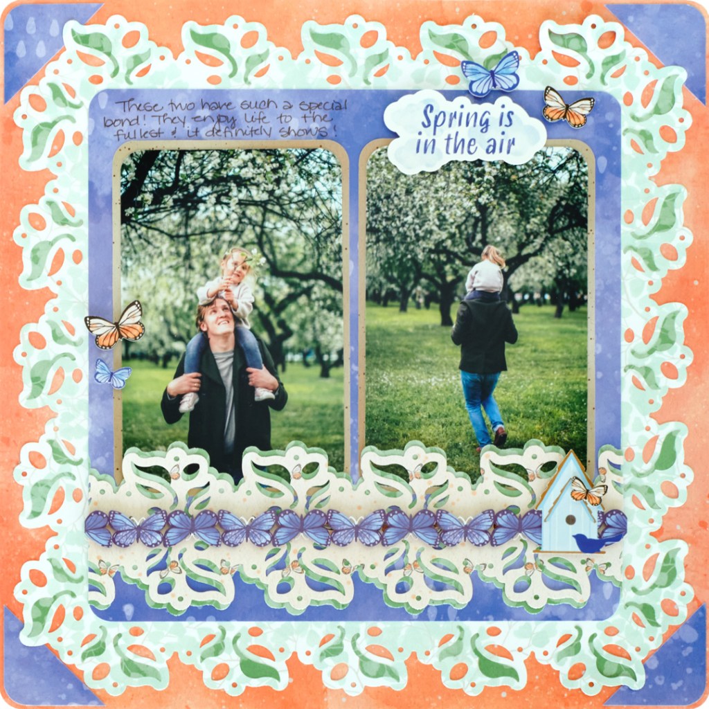 Spring scrapbook layout.