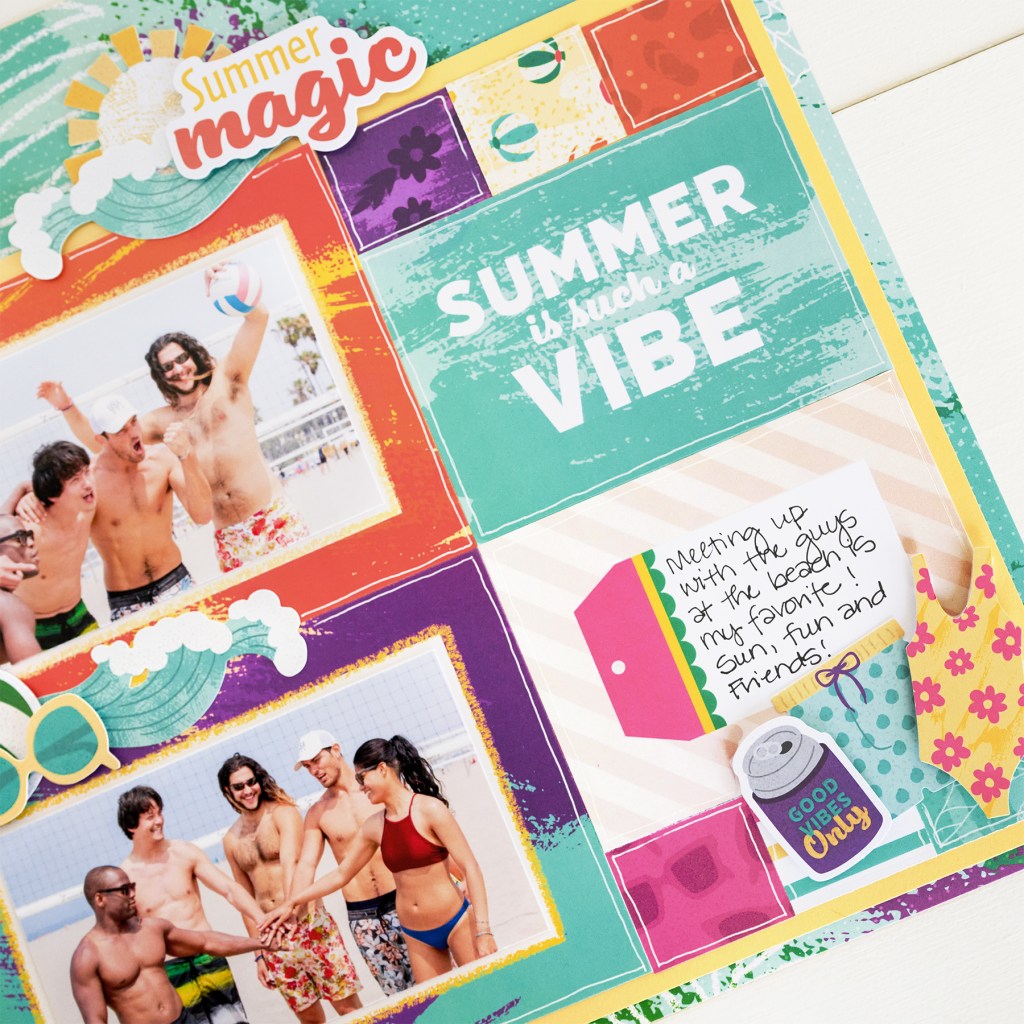 A Sunny Split-Mat Layout for Your Beach Memories