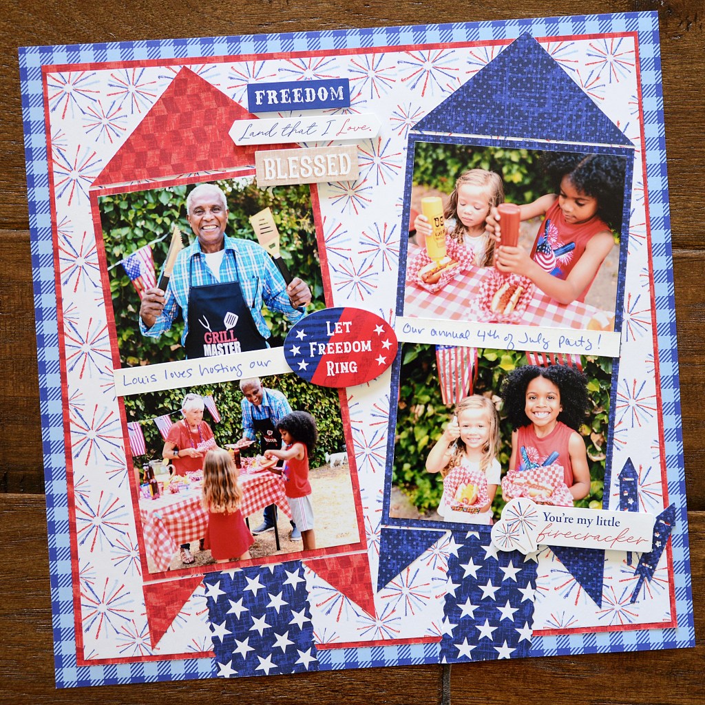 Stars, Stripes & Scrapbook Layout Inspiration