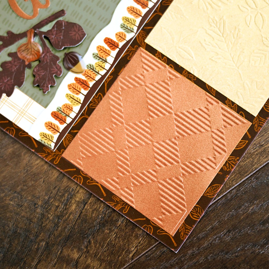 Add Texture to Your Fall Pages with Embossed Shimmer Squares
